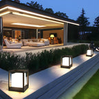 Lampe LED moderne en métal noir pour poteau de clôture extérieure