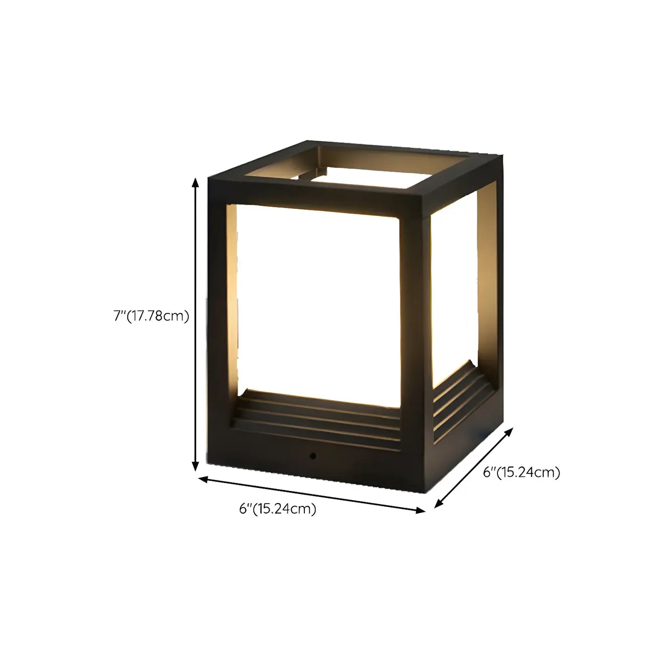 Lampe LED moderne en métal noir pour poteau de clôture extérieure