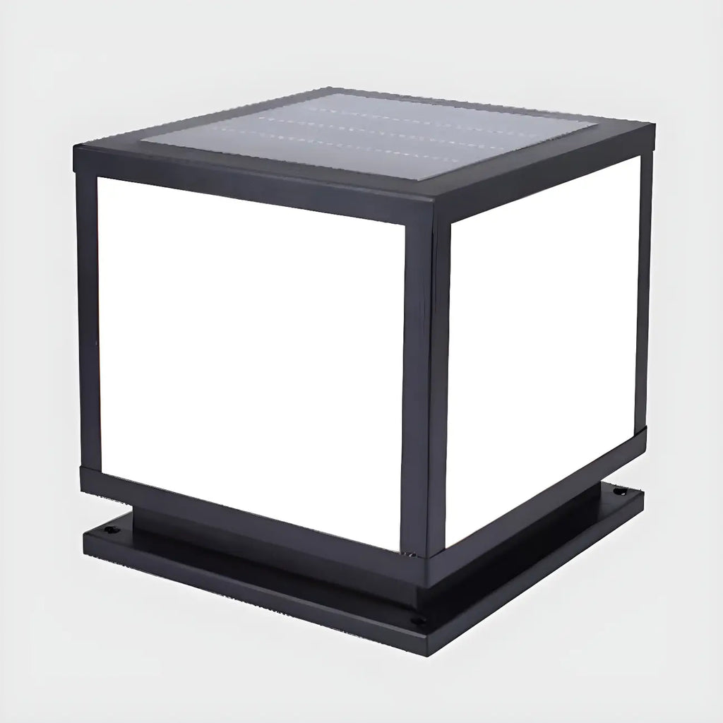 Lampadaires solaires extérieurs carrés noirs minimalistes