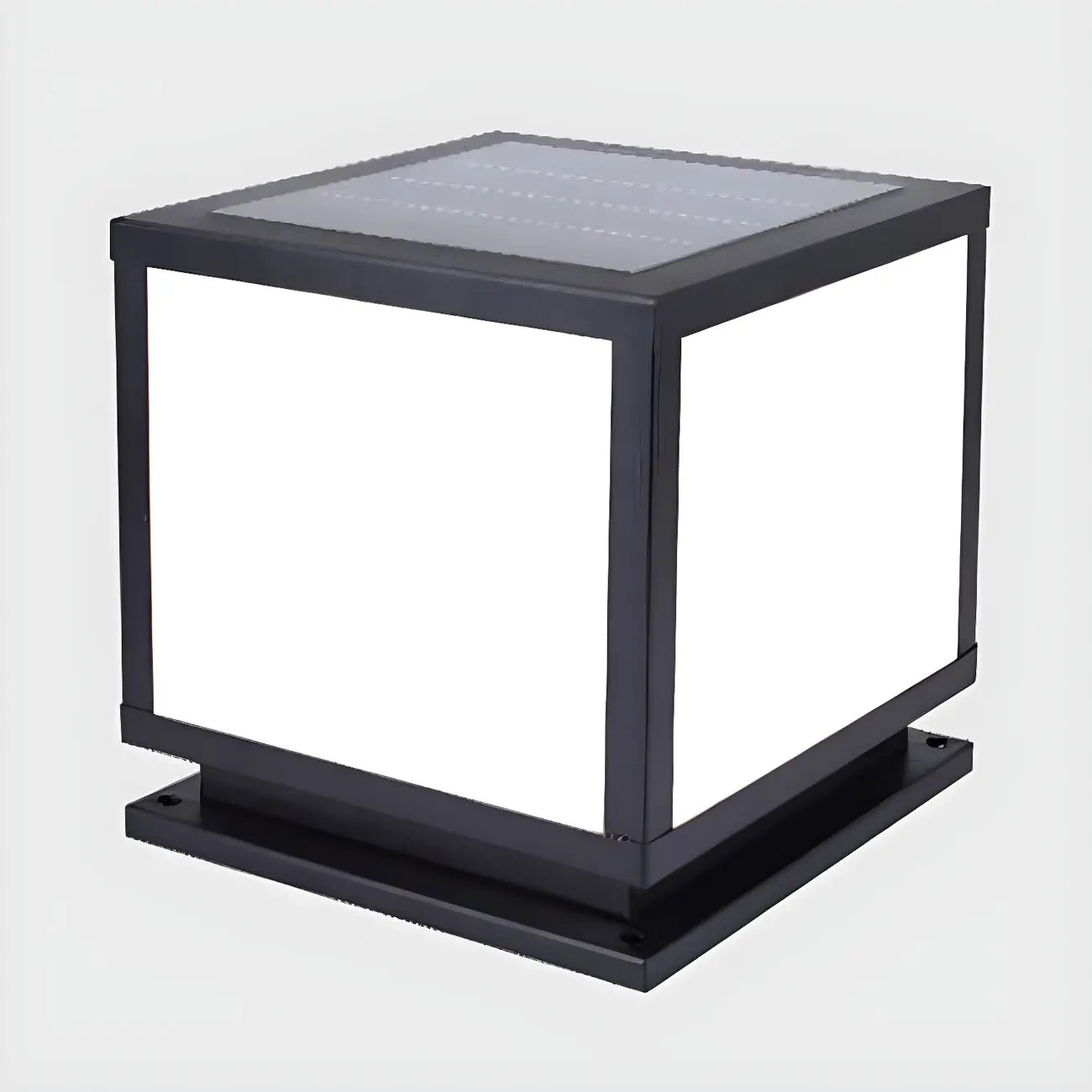 Lampadaires solaires extérieurs carrés noirs minimalistes