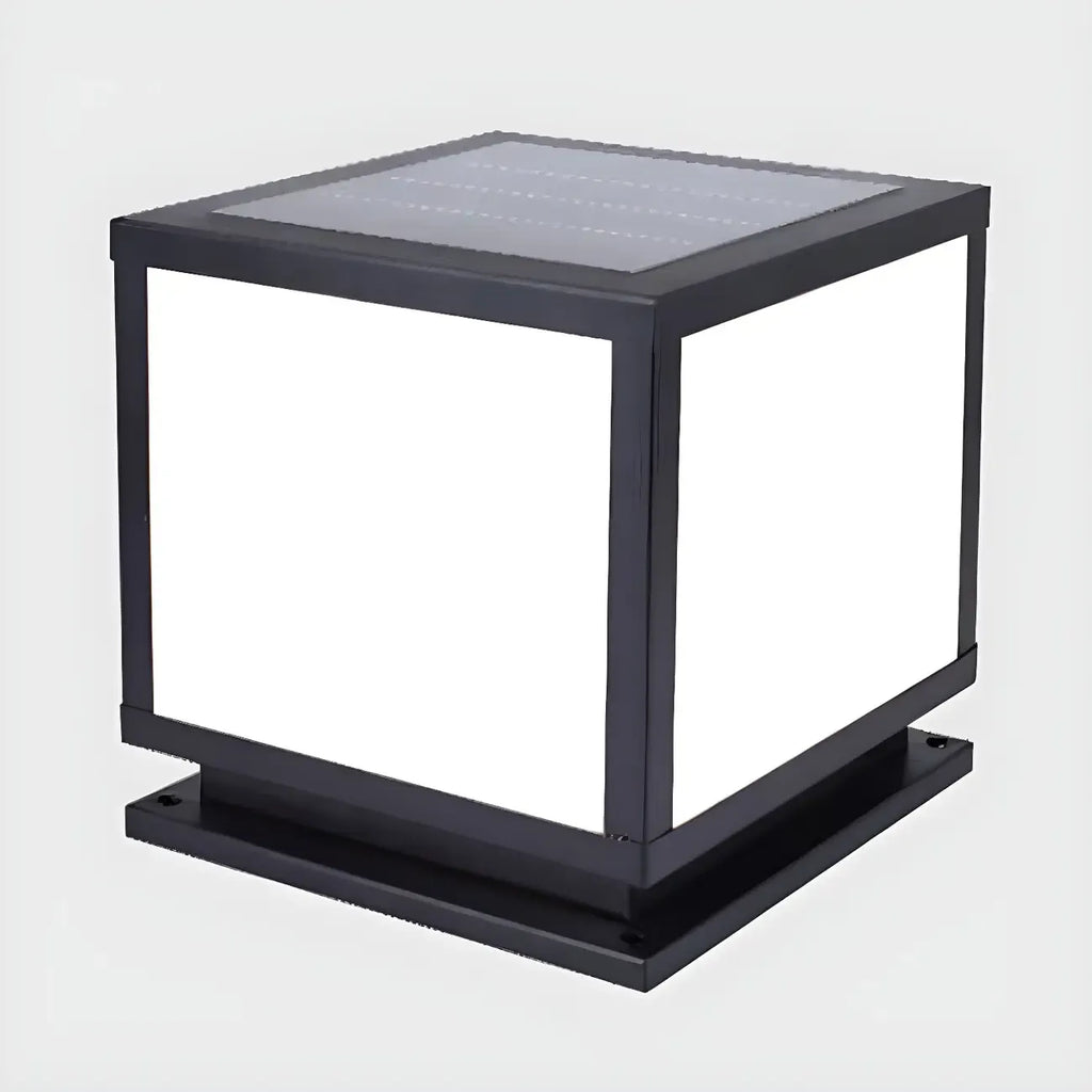 Lampadaires solaires extérieurs carrés noirs minimalistes