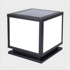 Lampadaires solaires extérieurs carrés noirs minimalistes