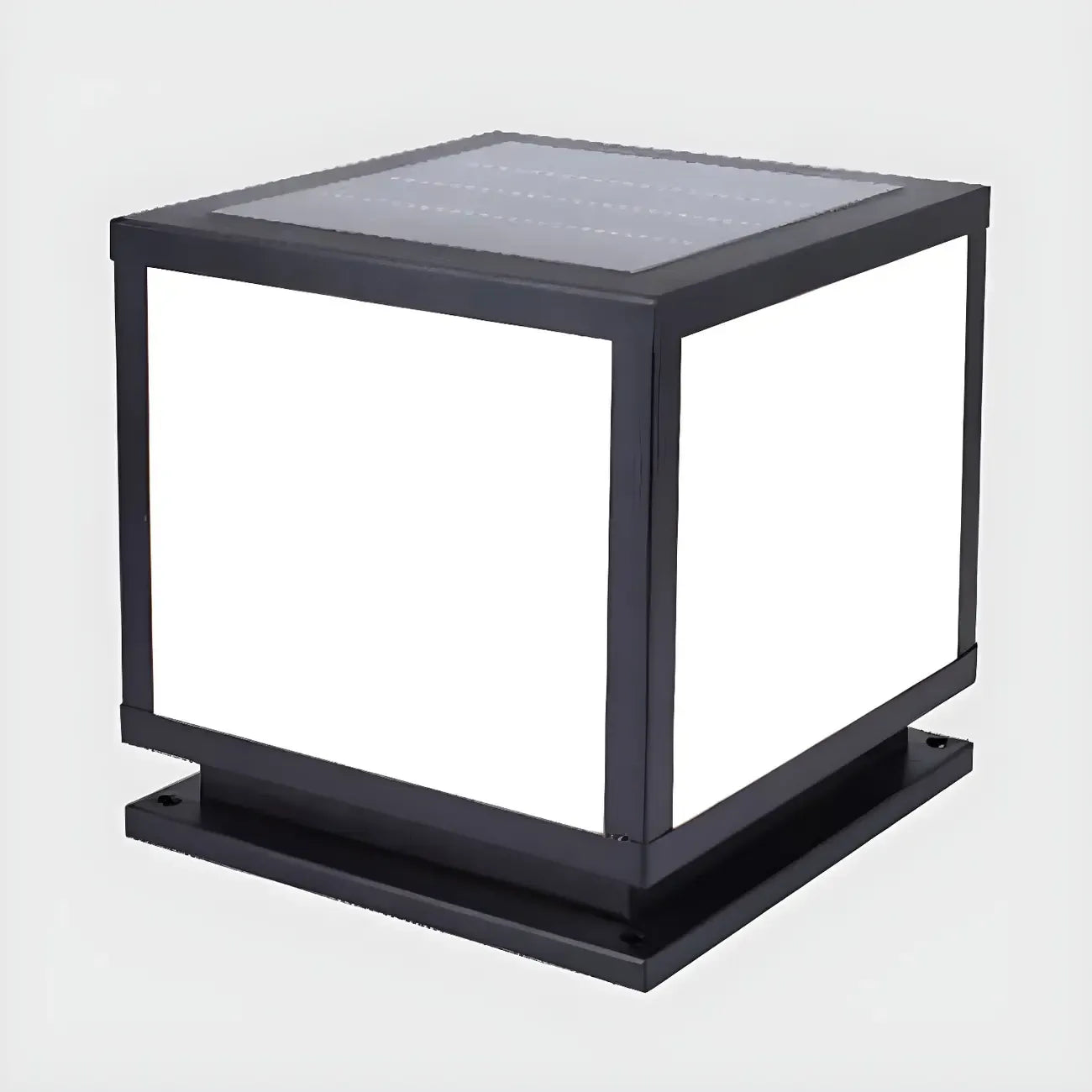 Lampadaires solaires extérieurs carrés noirs minimalistes