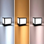Lampadaires solaires extérieurs carrés noirs minimalistes