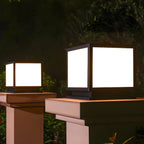 Lampadaires solaires extérieurs carrés noirs minimalistes