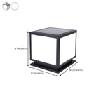 Lampadaires solaires extérieurs carrés noirs minimalistes