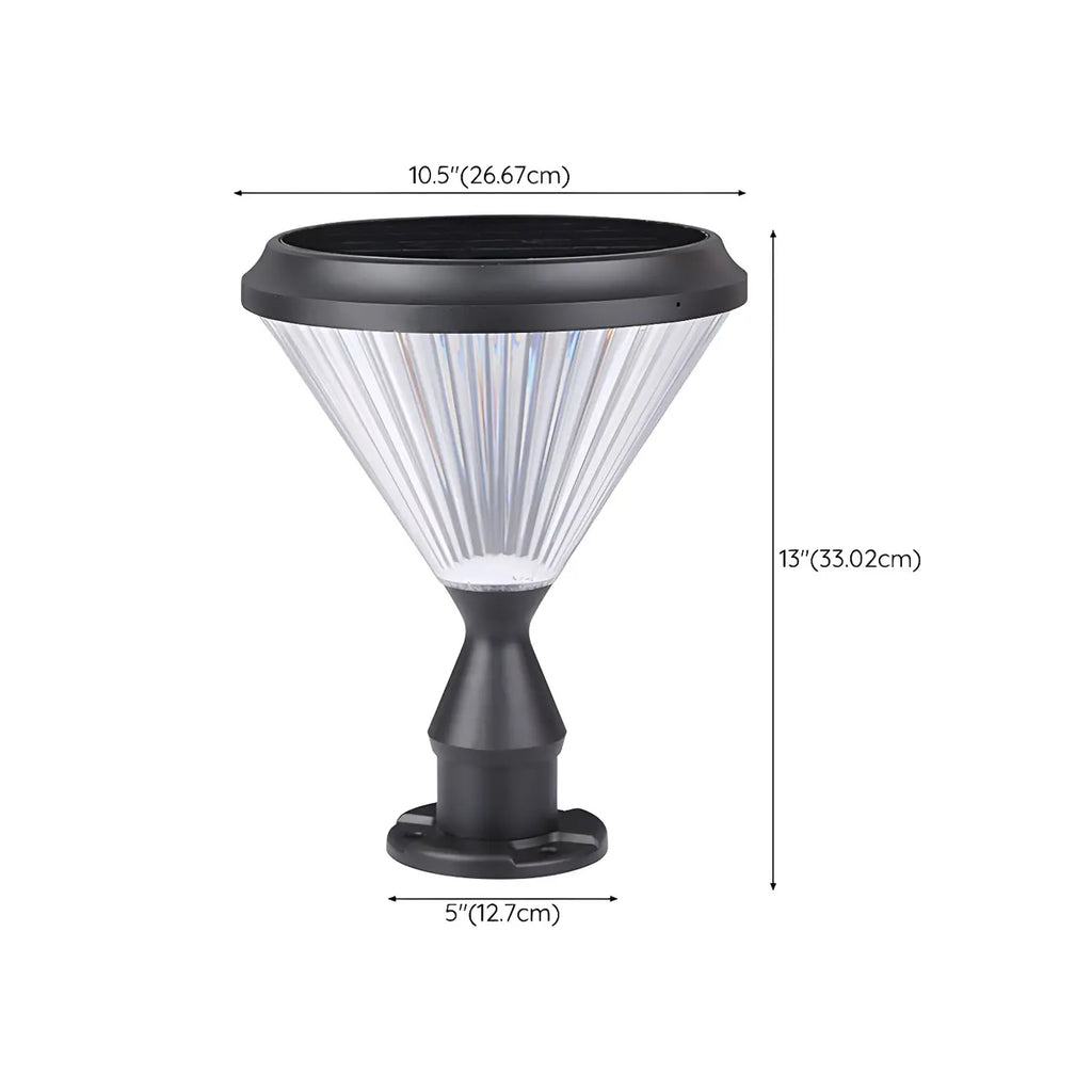 Lampes solaires d'extérieur noires en forme de diamant