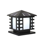 Lampes solaires d'extérieur en forme de lanterne en métal noir