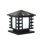 Lampes solaires d'extérieur en forme de lanterne en métal noir