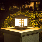 Lampes solaires d'extérieur en forme de lanterne en métal noir