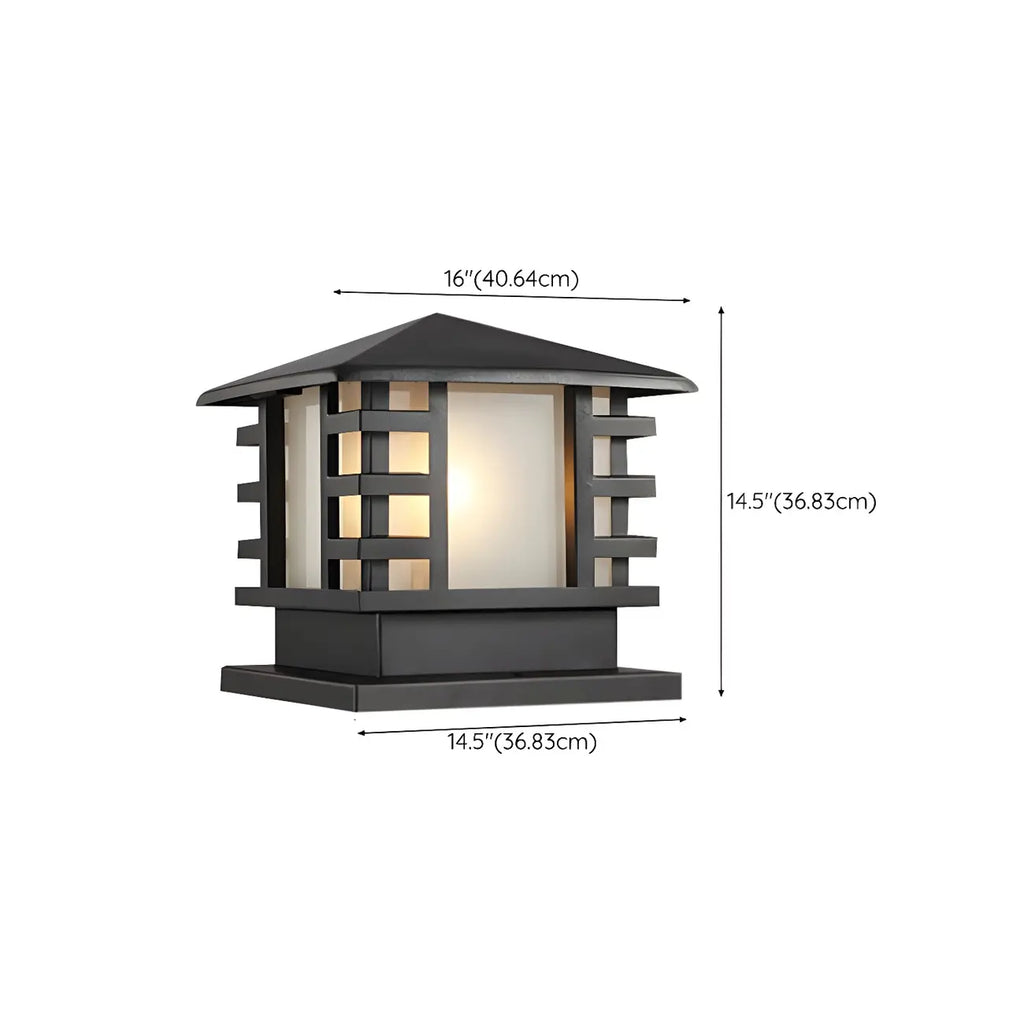 Lampes solaires d'extérieur en forme de lanterne en métal noir