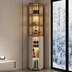 Casier à vin d'angle moderne en bois blanc avec porte