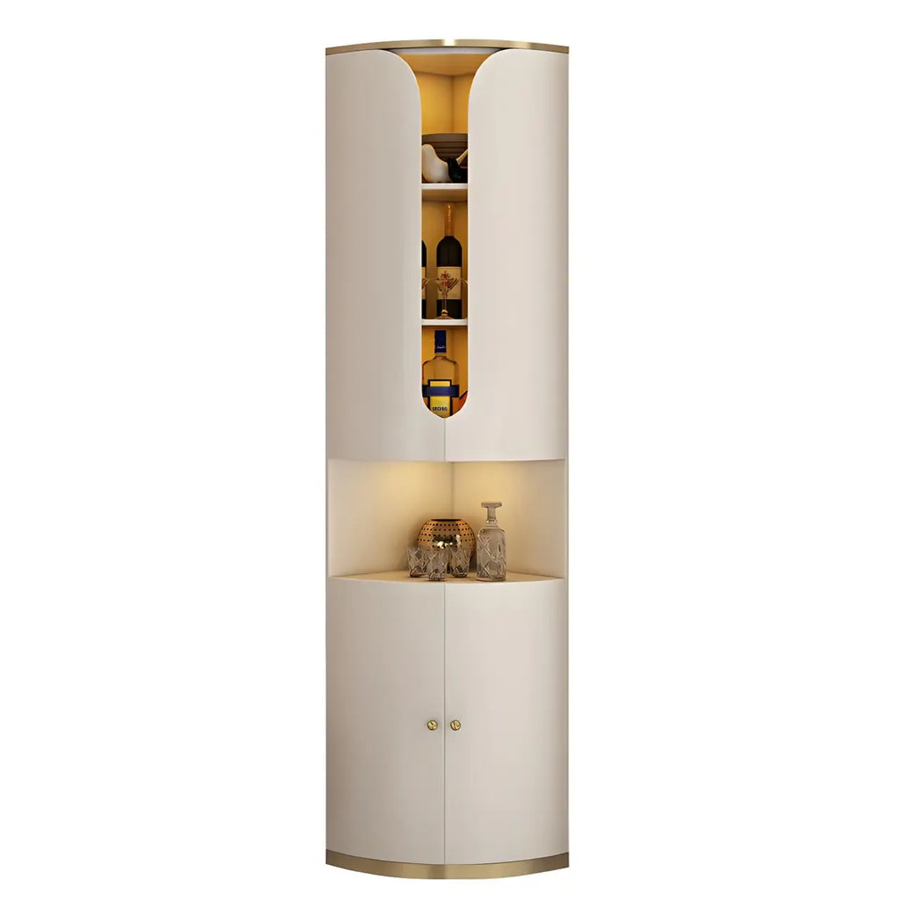 Casier à vin d'angle moderne en bois blanc avec porte
