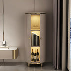 Casier à vin d'angle moderne en bois blanc avec porte