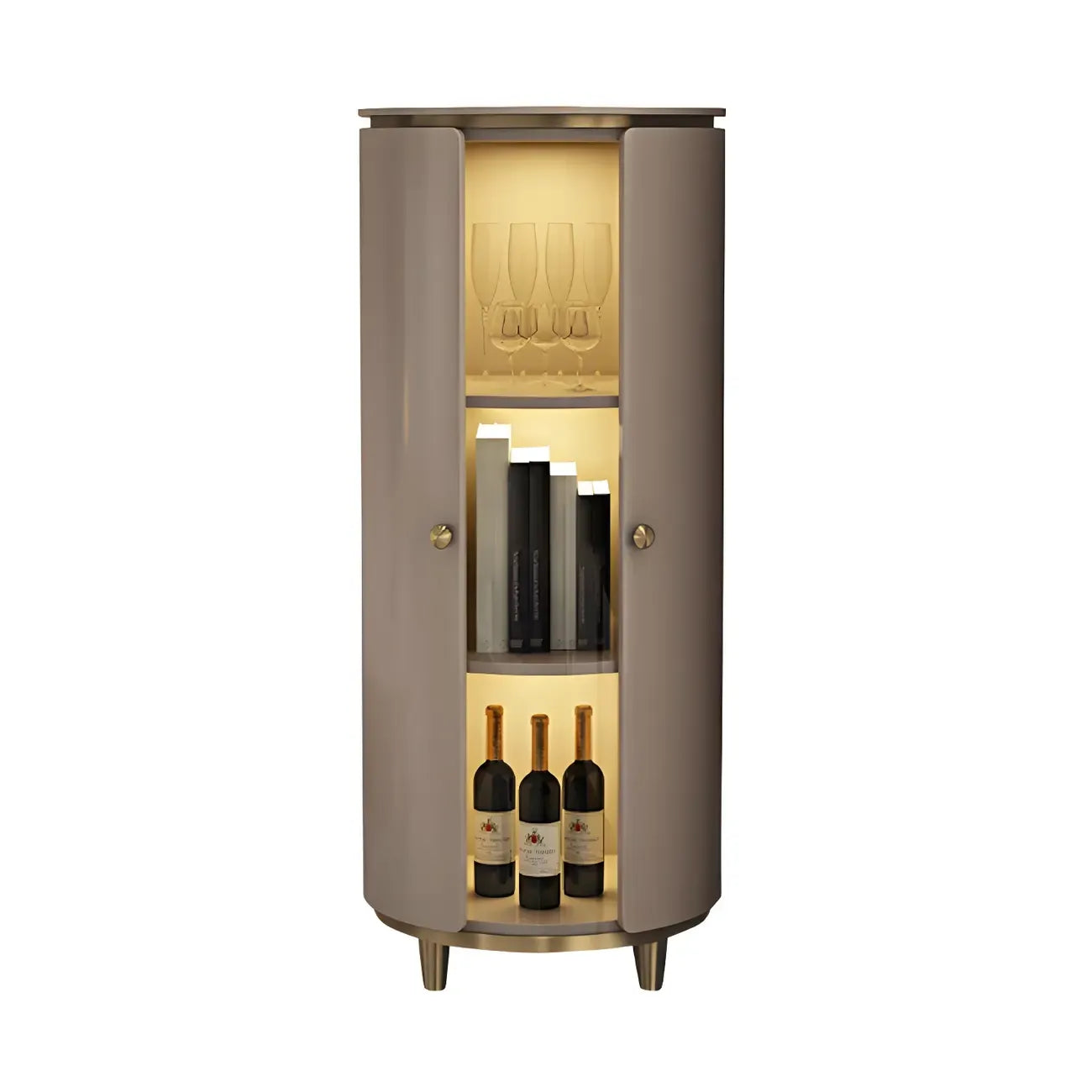 Casier à vin d'angle moderne en bois blanc avec porte