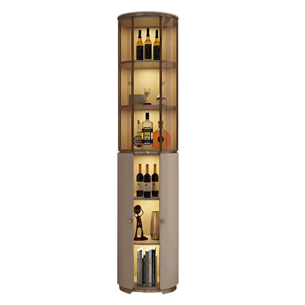 Casier à vin d'angle moderne en bois blanc avec porte