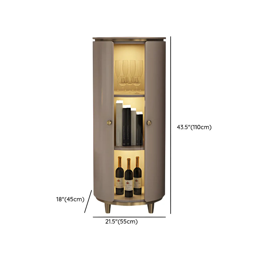 Casier à vin d'angle moderne en bois blanc avec porte