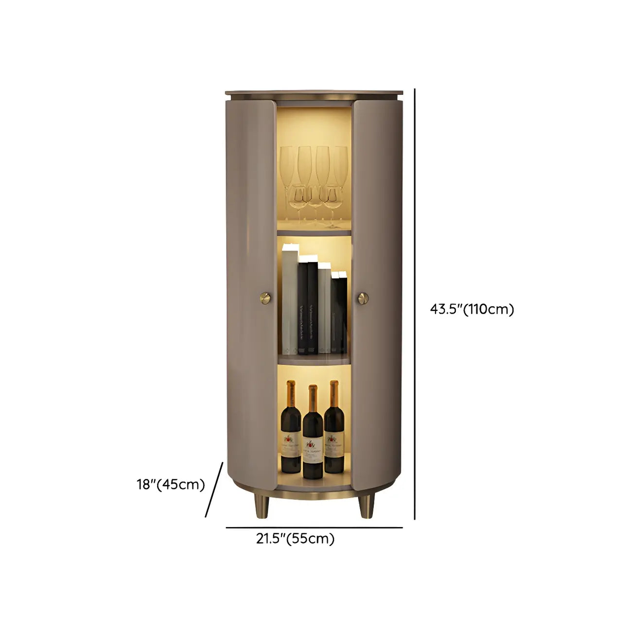 Casier à vin d'angle moderne en bois blanc avec porte