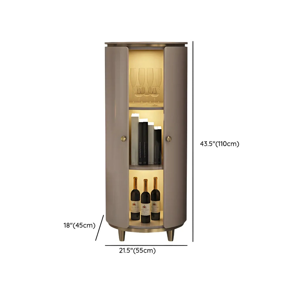 Casier à vin d'angle moderne en bois blanc avec porte