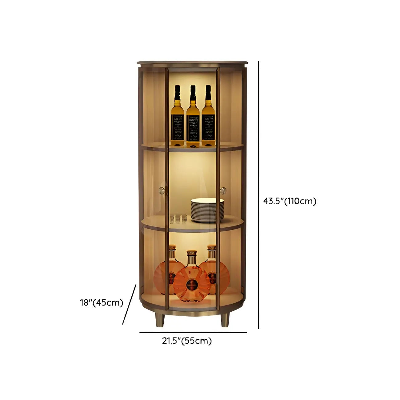 Casier à vin d'angle moderne en bois blanc avec porte