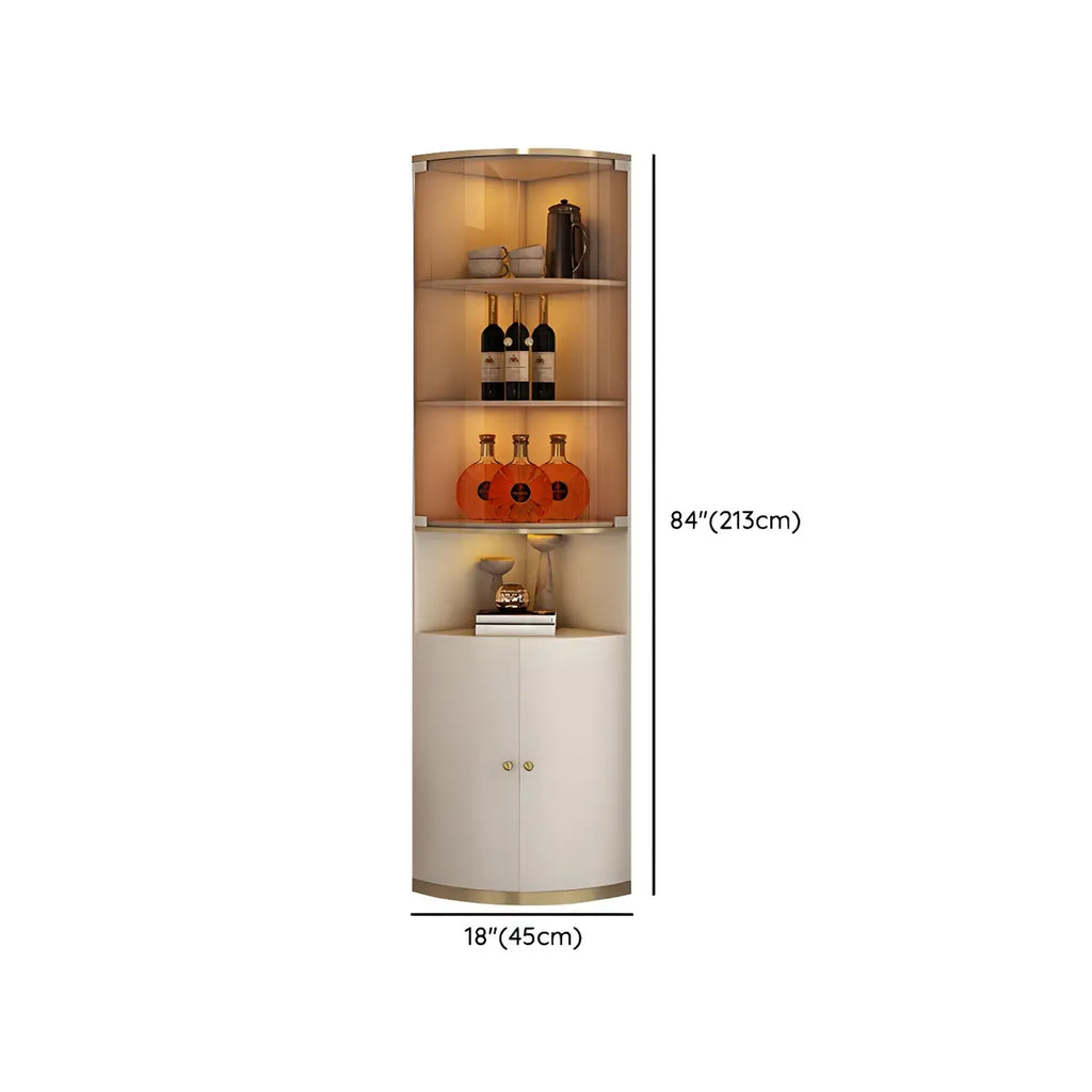 Casier à vin d'angle moderne en bois blanc avec porte