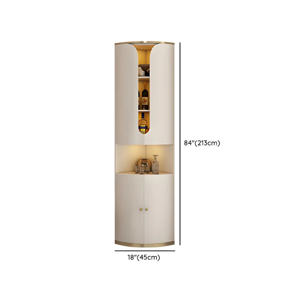 Casier à vin d'angle moderne en bois blanc avec porte