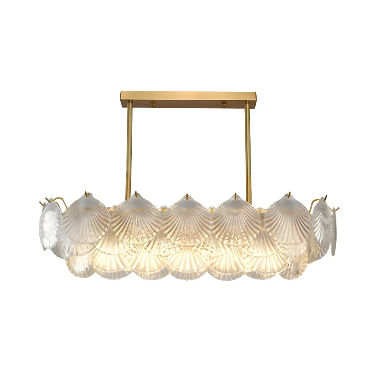 Suspension géométrique luxueuse en verre transparent pour îlot de cuisine