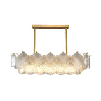 Suspension géométrique luxueuse en verre transparent pour îlot de cuisine