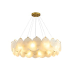 Suspension géométrique luxueuse en verre transparent pour îlot de cuisine