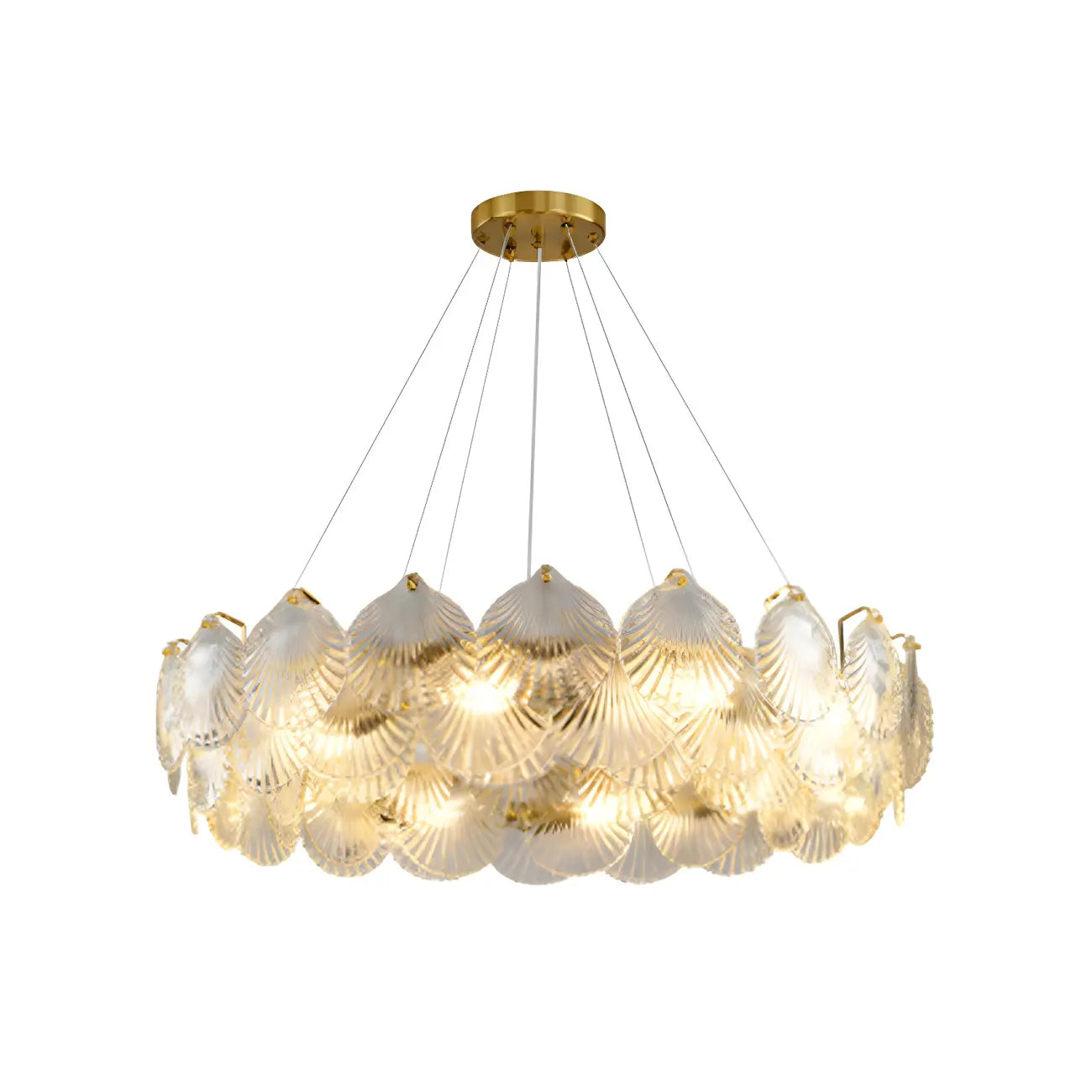 Suspension géométrique luxueuse en verre transparent pour îlot de cuisine