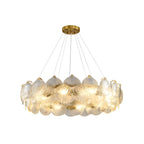 Suspension géométrique luxueuse en verre transparent pour îlot de cuisine
