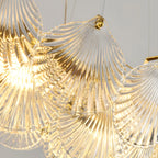 Suspension géométrique luxueuse en verre transparent pour îlot de cuisine