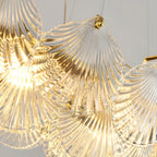 Suspension géométrique luxueuse en verre transparent pour îlot de cuisine