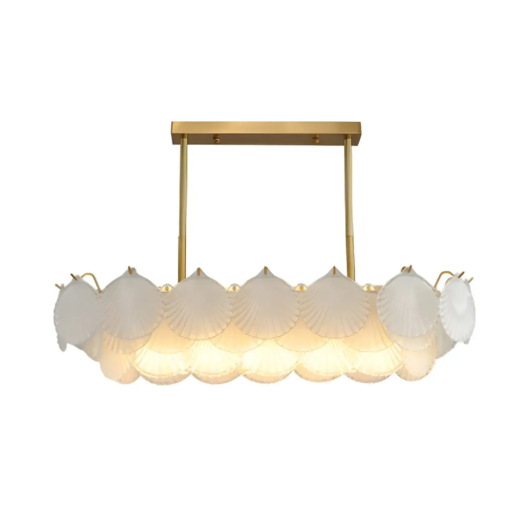 Suspension géométrique luxueuse en verre transparent pour îlot de cuisine