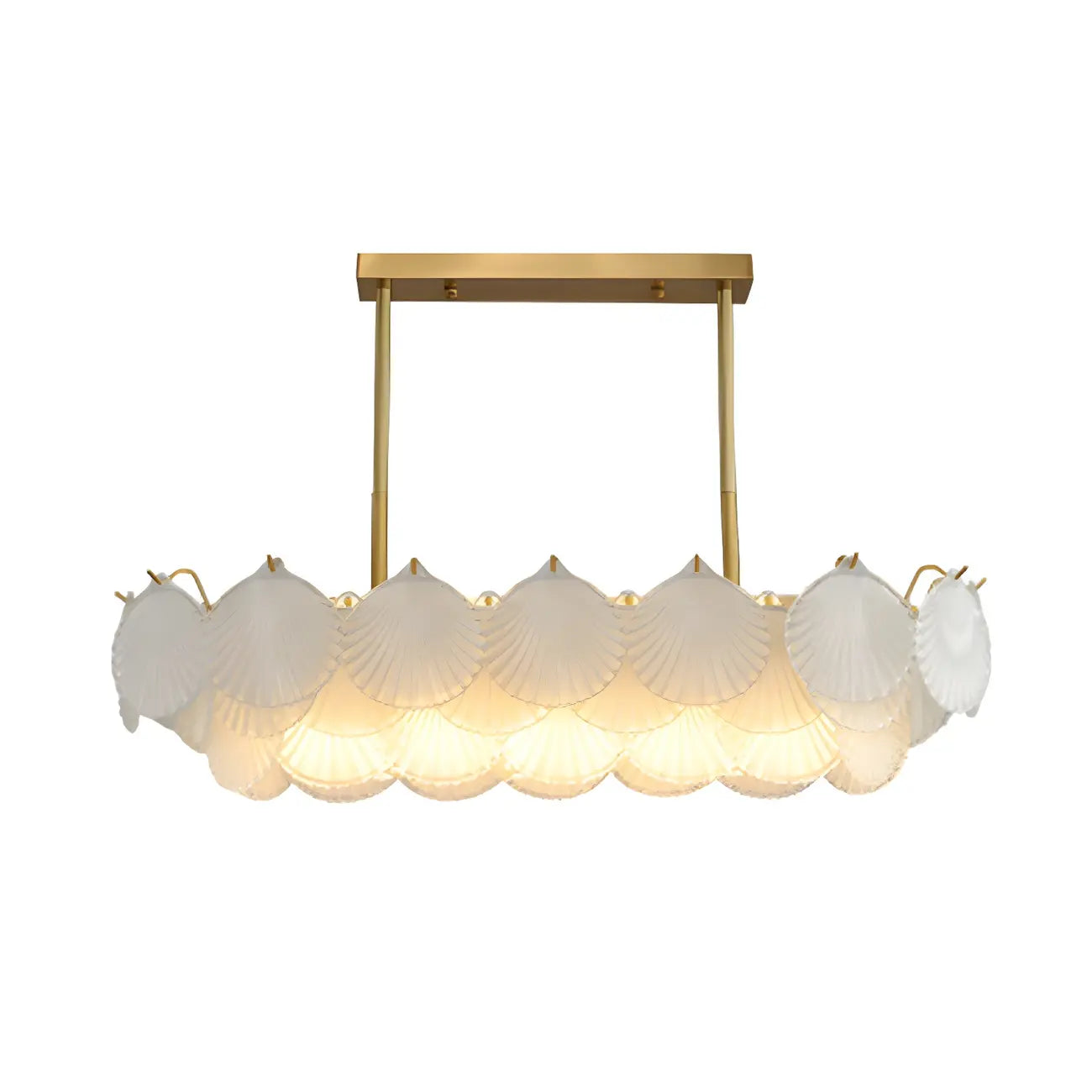 Suspension géométrique luxueuse en verre transparent pour îlot de cuisine