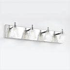 Applique da bagno a 3 luci in vetro trasparente moderno color argento