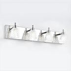 Applique da bagno a 3 luci in vetro trasparente moderno color argento
