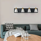 Applique da bagno a 3 luci in vetro trasparente moderno color argento