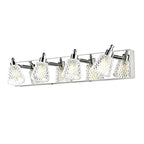 Applique da bagno a 3 luci in vetro trasparente moderno color argento