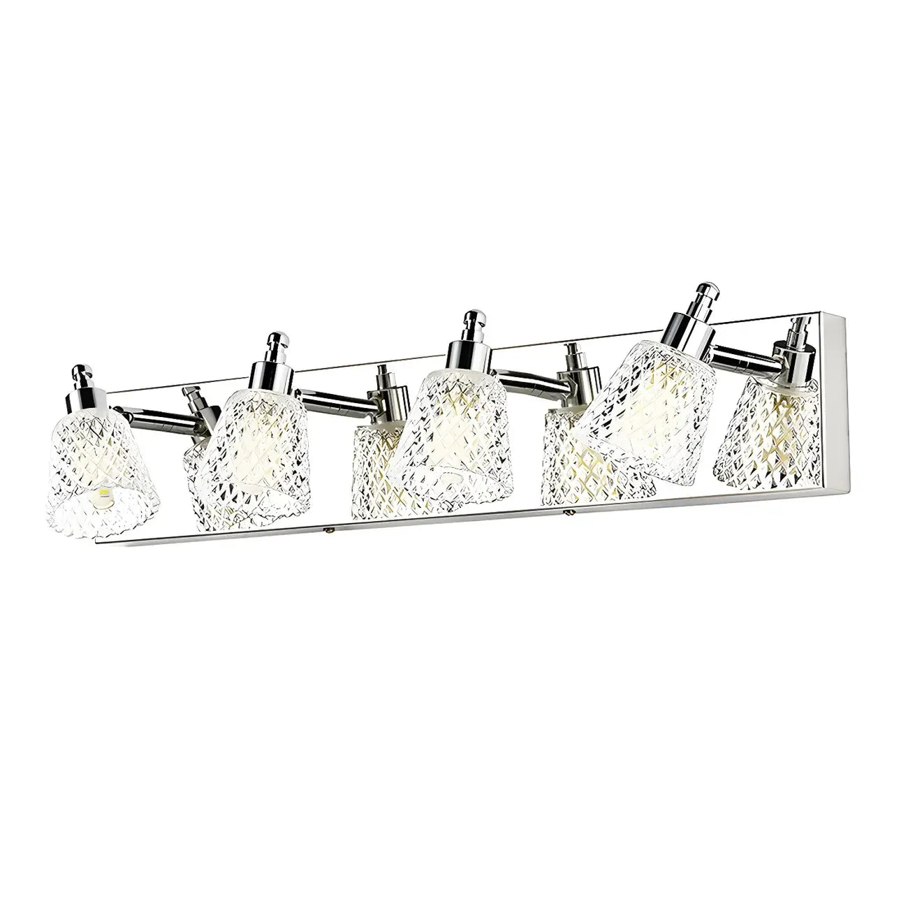 Applique da bagno a 3 luci in vetro trasparente moderno color argento