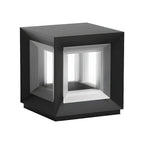 Lampe de plafond cubique d'ambiance en métal noir et verre transparent
