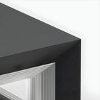Lampe de plafond cubique d'ambiance en métal noir et verre transparent