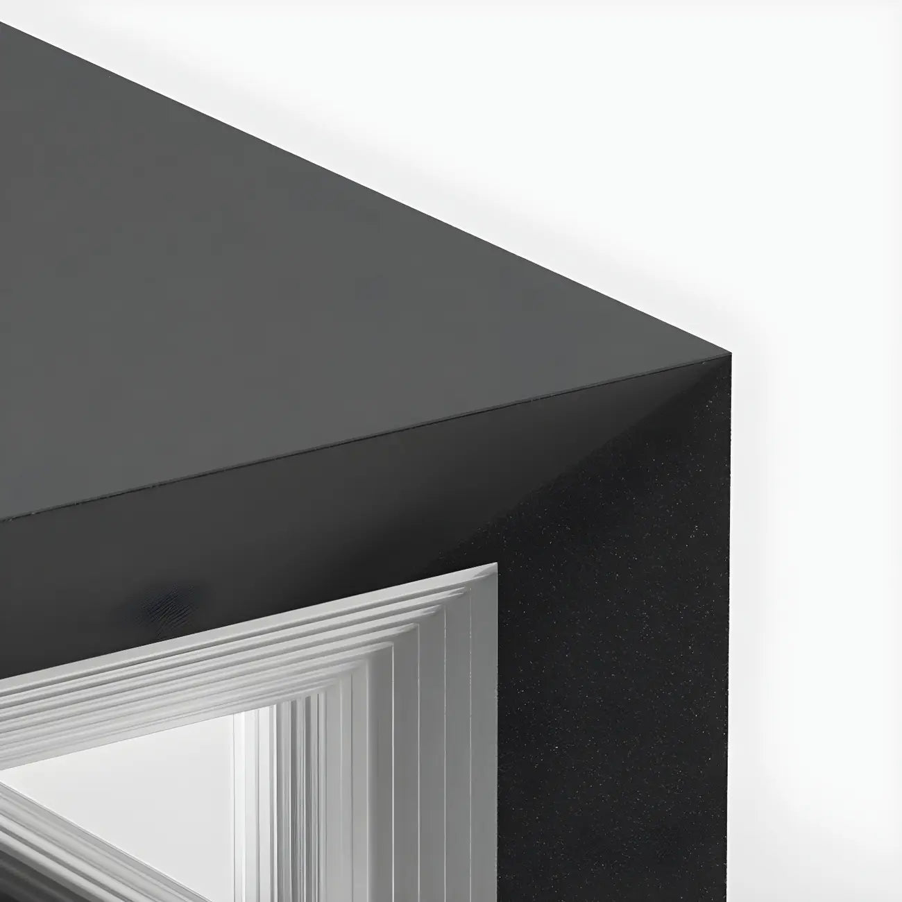 Lampe de plafond cubique d'ambiance en métal noir et verre transparent