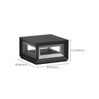 Lampe de plafond cubique d'ambiance en métal noir et verre transparent