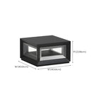 Lampe de plafond cubique d'ambiance en métal noir et verre transparent
