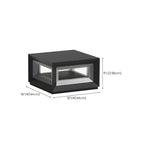 Lampe de plafond cubique d'ambiance en métal noir et verre transparent
