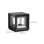 Lampe de plafond cubique d'ambiance en métal noir et verre transparent