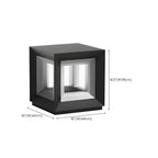Lampe de plafond cubique d'ambiance en métal noir et verre transparent