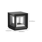 Lampe de plafond cubique d'ambiance en métal noir et verre transparent