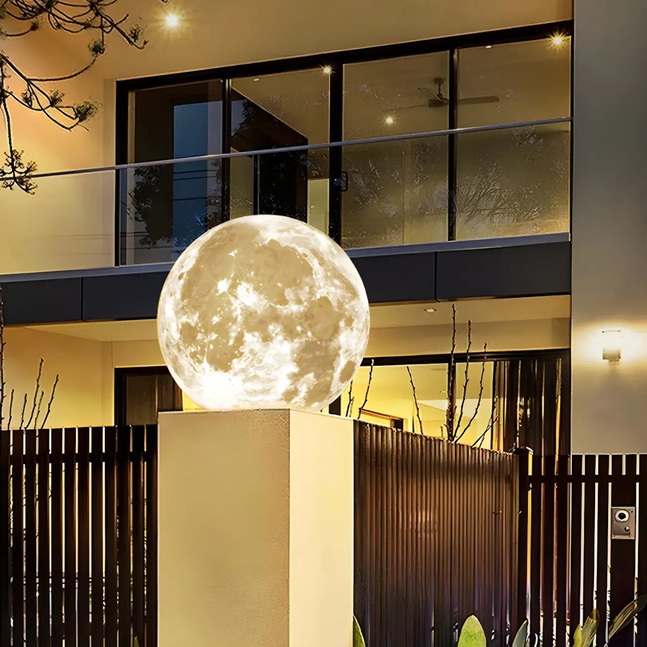 Lampes LED en forme de lune pour poteaux extérieurs